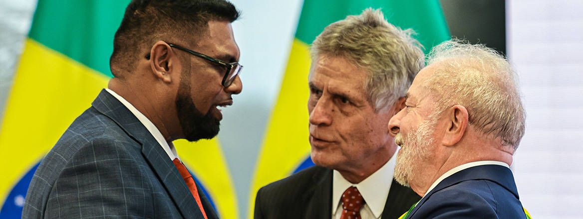 Playing the mediator: Brazilian President Lula da Silva with Guyanese President Irfaan Ali in January 2023