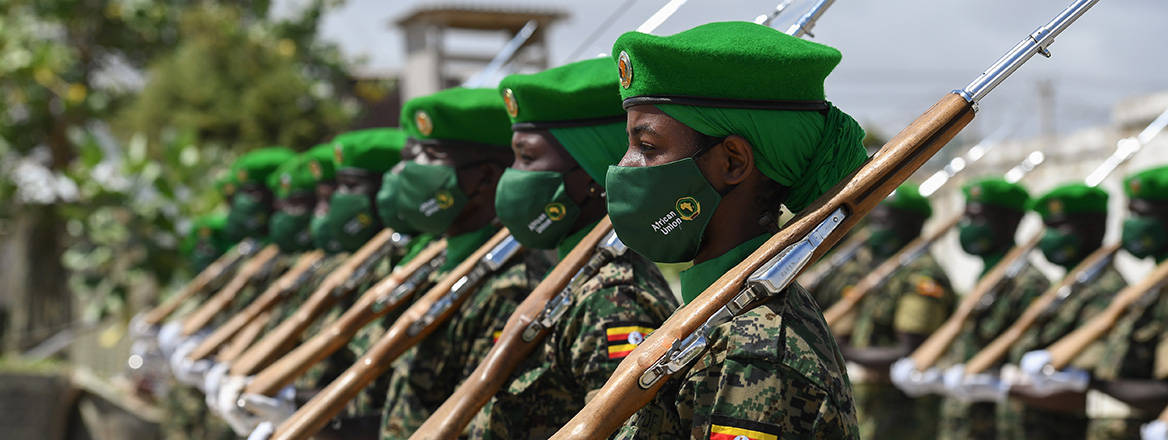 Ugandan troops participating in AMISOM in Somalia