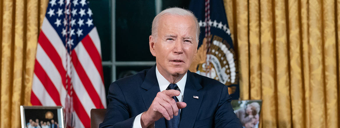 Pulling no punches: US President Joe Biden gives a speech on the ongoing war in Ukraine in October 2023