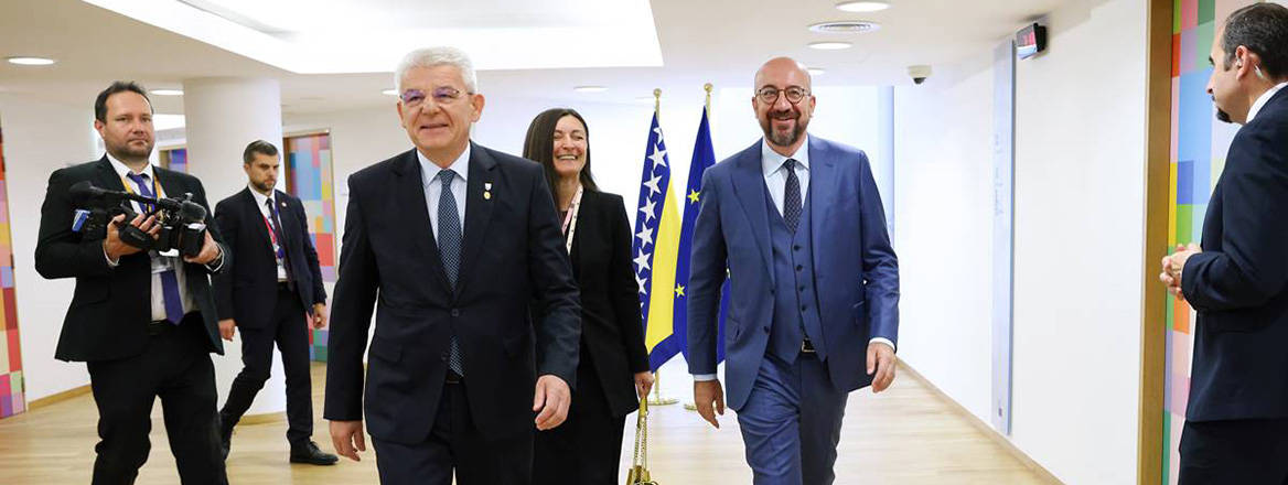 Long road ahead: Chairman of the Presidency of Bosnia and Herzegovina Šefik Džaferović meets with President of the European Council Charles Michel in Brussels