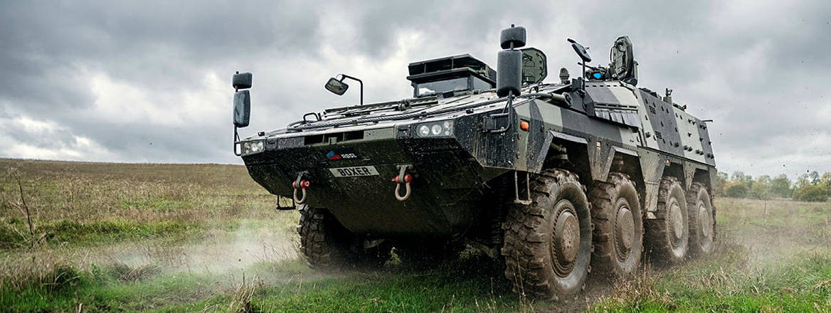 Next generation: a prototype of the Boxer armoured vehicle being tested on Salisbury Plain