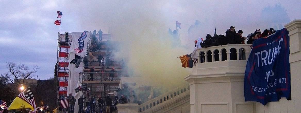 Tear gas outside the US Capitol, January 2021.