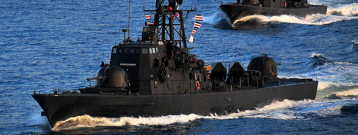 Practice makes perfect: Chilean Navy vessels perform tactical manoeuvring exercises in the Strait Of Magellan