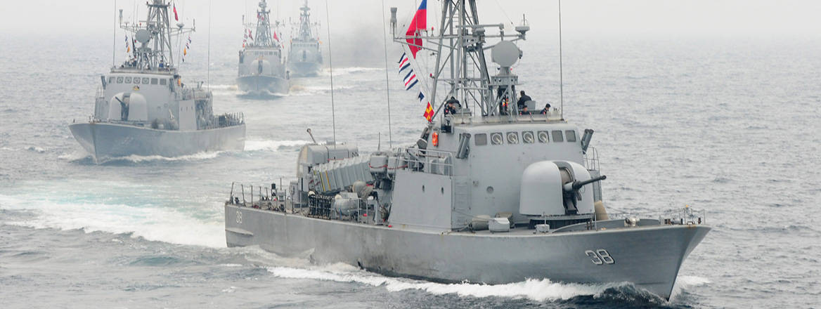 On patrol: Chilean Navy ships pictured during exercises in the South Pacific