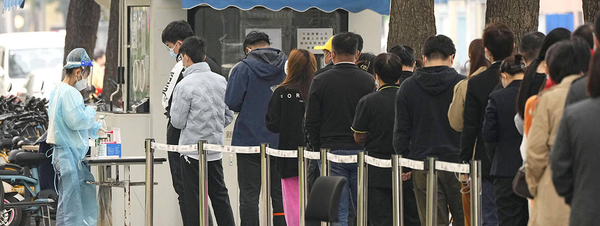 Patience wearing thin: people line up to take PCR tests in Beijing