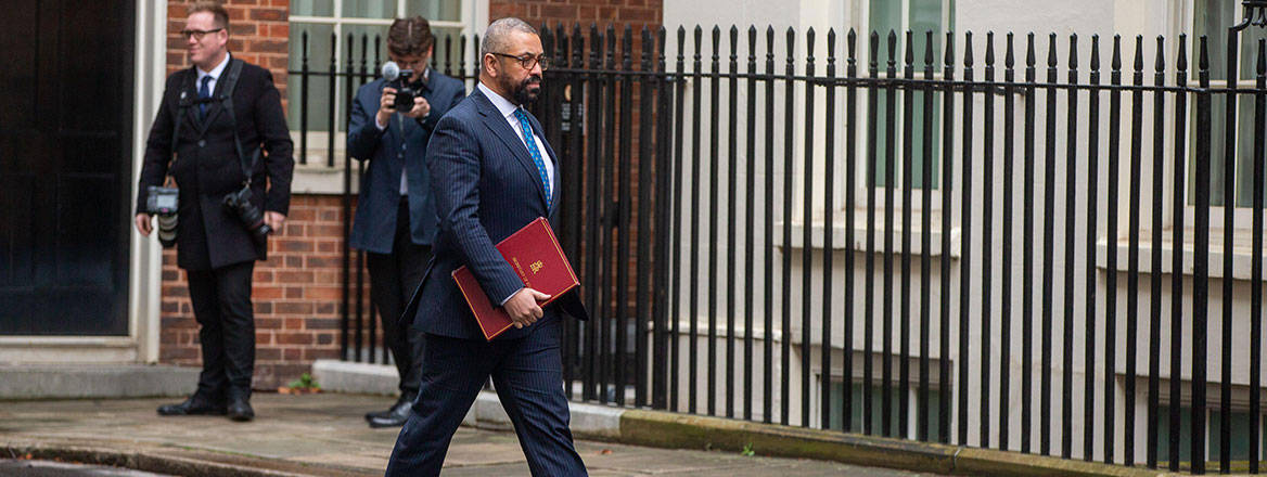 James Cleverly walking down Downing Street