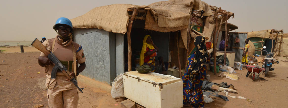 Peacekeepers from Burkina Faso patrol