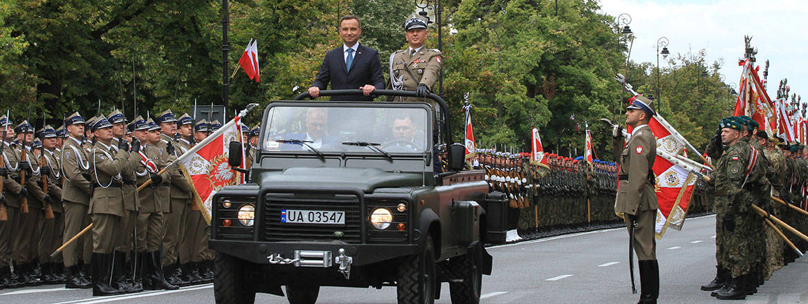 Image of strength: Polish President Andrzej Duda arrives at the Armed Forces Day Parade in Warsaw in 2016