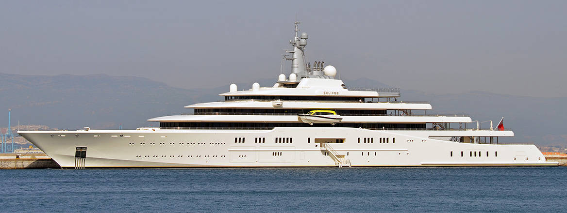 The superyacht Eclipse, owned by Russian oligarch Roman Abramovich