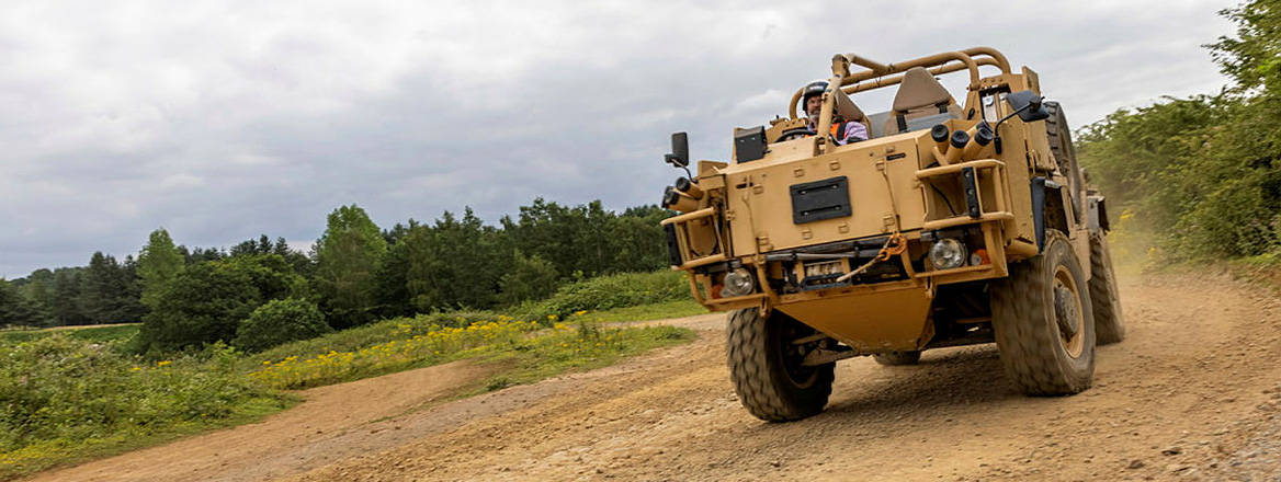 A performance test of a Jackal vehicle fitted with an electrical hybrid system. Courtesy of Defence Imagery / OGL v3.0