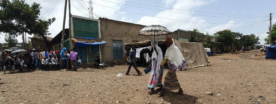Voters queuing at Kassa Wofcho Polling Station in Gondor Zurie District, Ethiopia