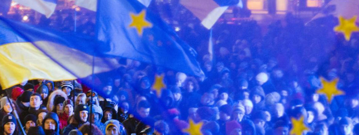 EU flags in Ukraine