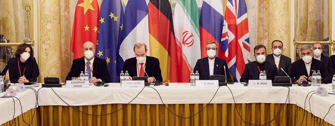 Sticking with it: EU and Iranian officials at a meeting on reviving the JCPOA in Vienna in December 2021