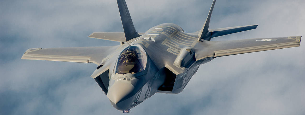 An F-35A fighter aircraft in flight. Courtesy of United States Air Force / Wikimedia Commons