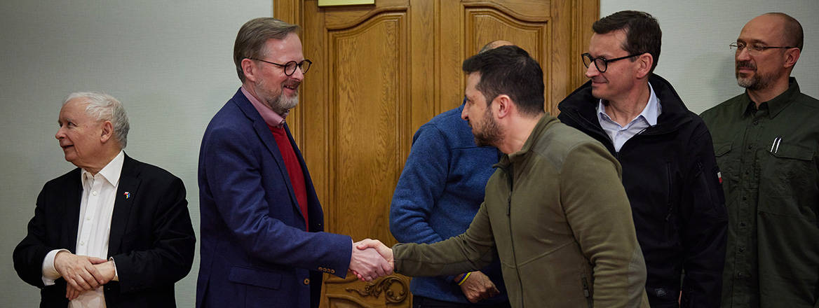 Liberal solidarity: Czech Prime Minister Petr Fiala with Ukrainian President Volodymyr Zelenskiy in Kyiv in March 2022