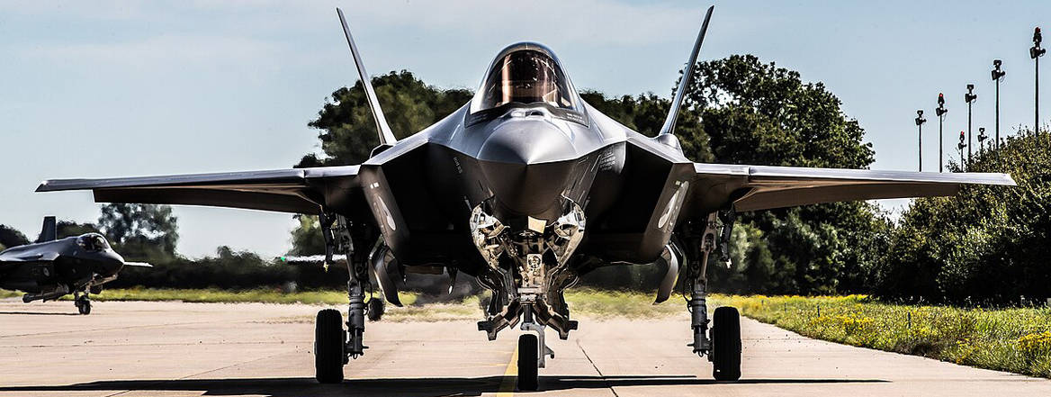 An F-35 aircraft stands on runway at 322 Squadron, Leeuwarden, 6 August 2020