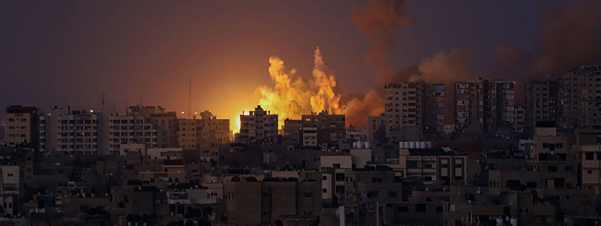 Swift response: smoke billows following an Israeli airstrike in Gaza on 12 October