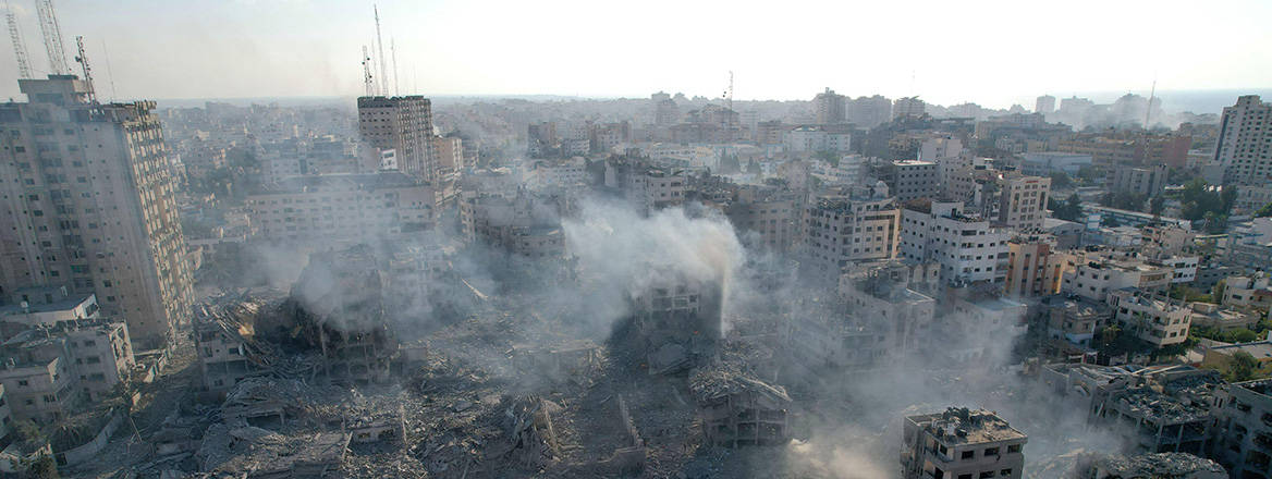 Cycle of violence: damage to buildings in Gaza City following bombardment by Israeli forces in October 2023