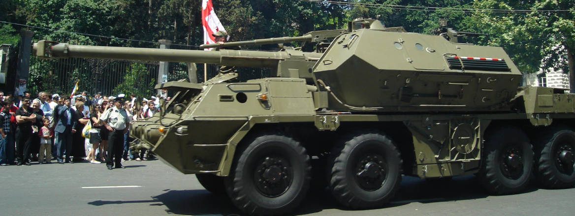 Georgian tank on victory parade