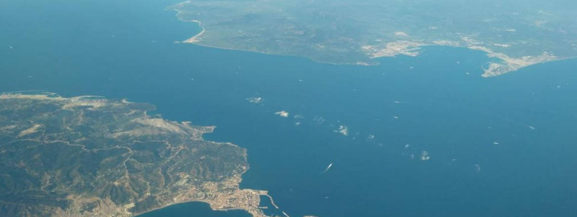 Gibraltar viewed from a plane