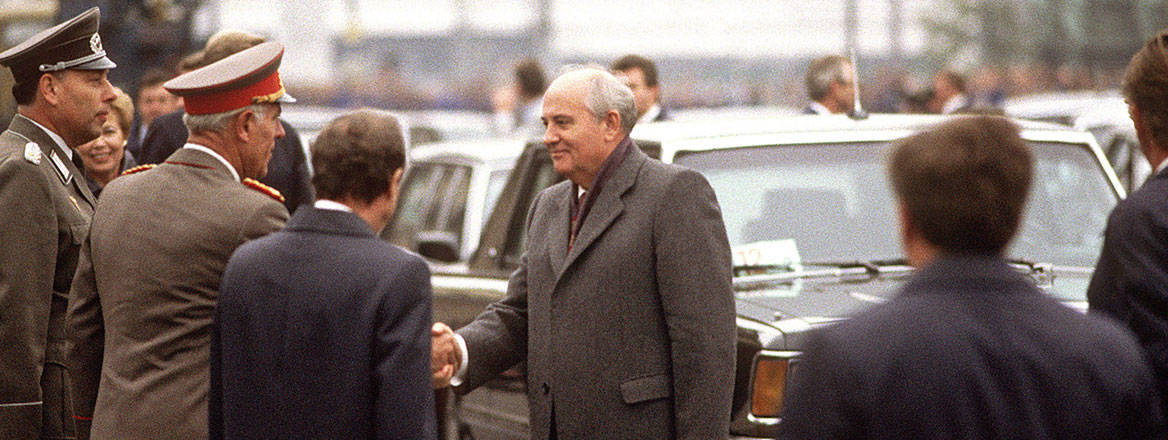 Fateful visit: Mikhail Gorbachev in East Berlin in 1989