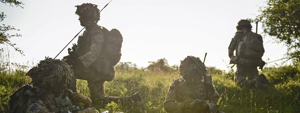 Grenadier Guards taking a break during Exercise Noble Jump 17