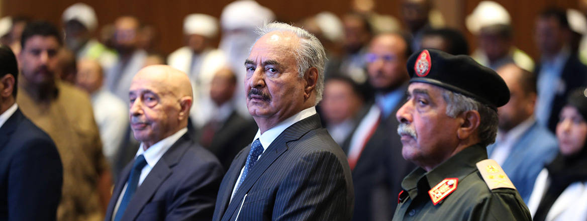 Calling the shots: General Khalifa Haftar attends a conference with other Libyan leaders on 5 September 2024