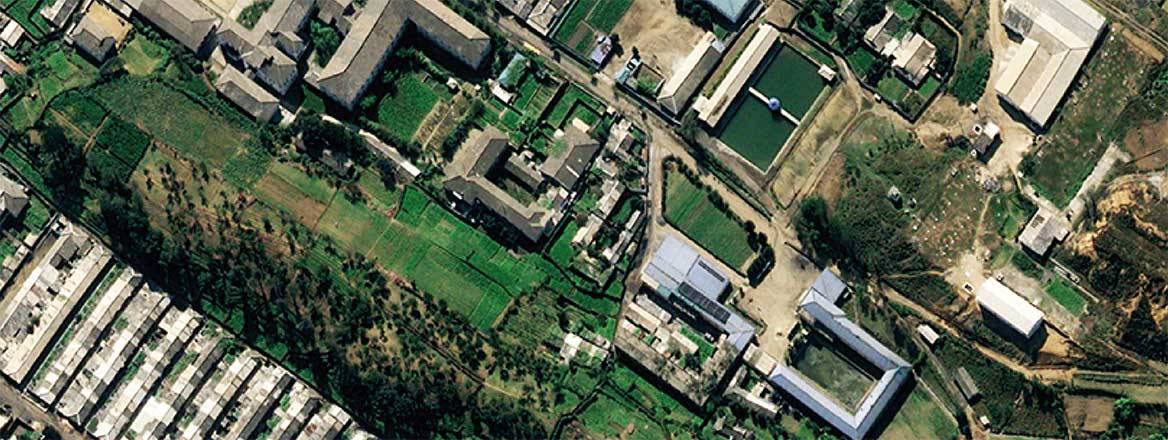 Satellite image of new building in Hamhung, North Korea