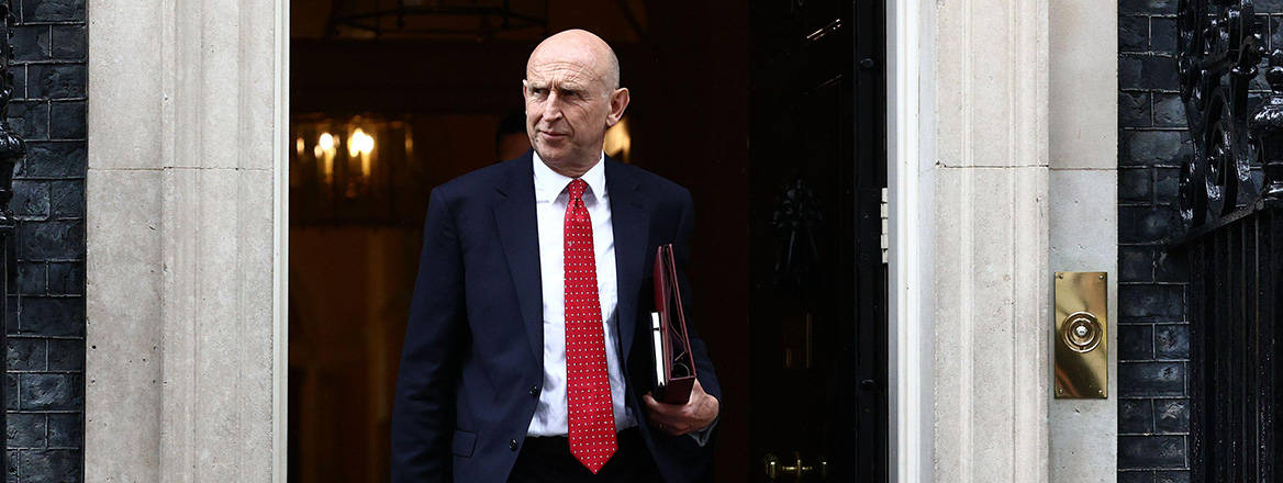 Fresh priorities: Defence Secretary John Healey leaves 10 Downing Street after taking part in the new government's first Cabinet meeting on 6 July