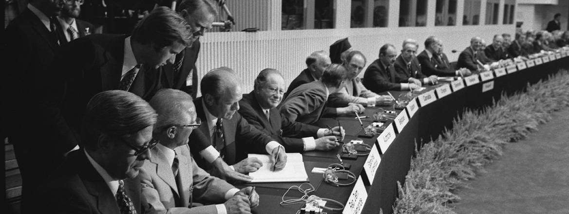 Shifting foundations: the signing of the Helsinki Accords in 1975, which served as the groundwork for the OSCE