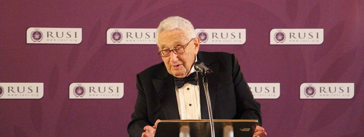 Dr Henry Kissinger receiving the Chesney Gold Medal