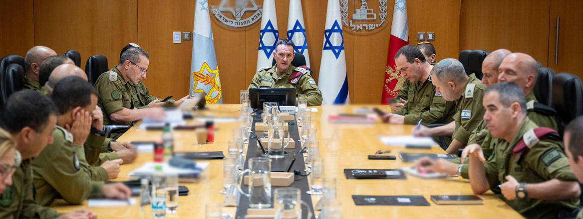 High stakes: Israeli military leaders attend a meeting in Tel Aviv on 20 September 2024