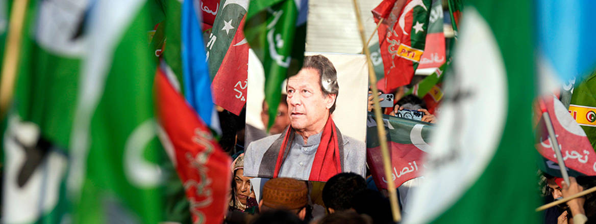 Not going away: supporters of former Prime Minister Imran Khan protest against the delaying of the results of Pakistan's election on 10 February 2024