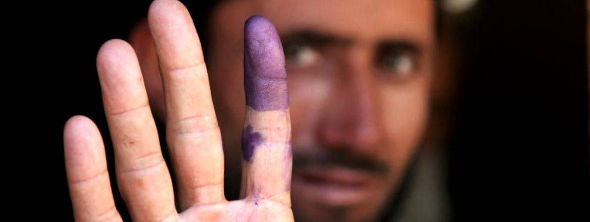 inked finger purple Afghanistan election