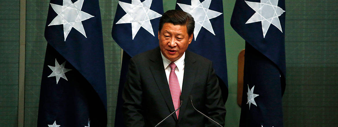 China's President Xi Jinping speaking in the House of Representatives at Parliament House in Canberra in November 2014