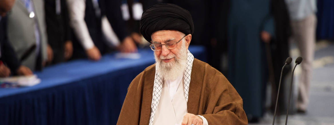 Ayatollah Ali Khamenei casts his vote in presidential election