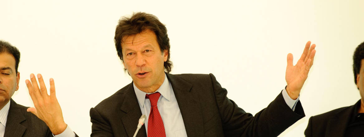 Pakistan Prime Minister Imran Khan speaks