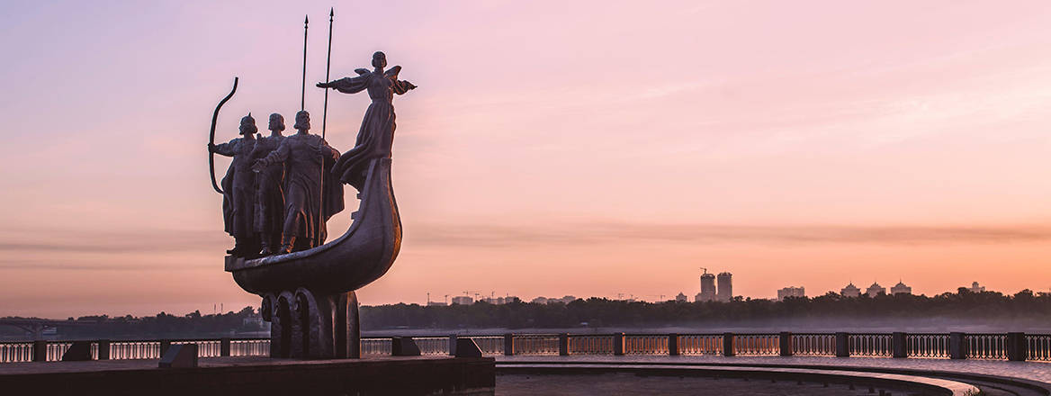 Something to fight for: the Kyiv Founders Monument at sunrise