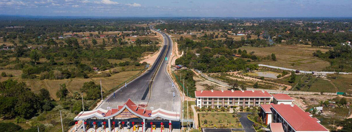 Aerial photo taken on 20 December 2020 shows a view of the Vientiane-Vangvieng section of the China-Laos expressway in Laos.