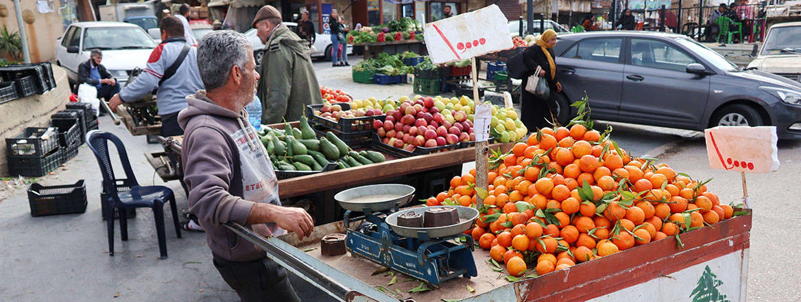 Market shock: a food stall in Lebanon, where prices have been rising partly due to the Russian invasion of Ukraine. Image: Sipa US / Alamy