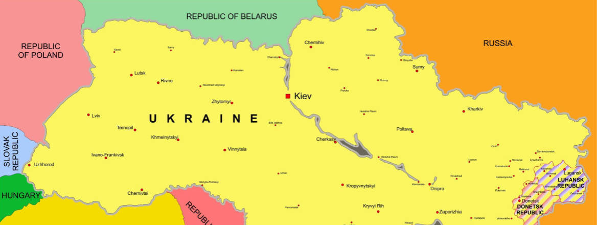 Map of Ukraine conflict region