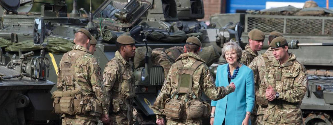 Theresa May meets troops