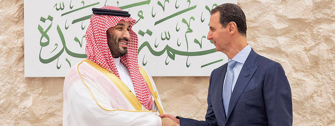 Diplomatic shifts: Saudi Crown Prince Mohammed bin Salman greets Syrian President Bashar al-Assad during the Arab League summit on 19 May