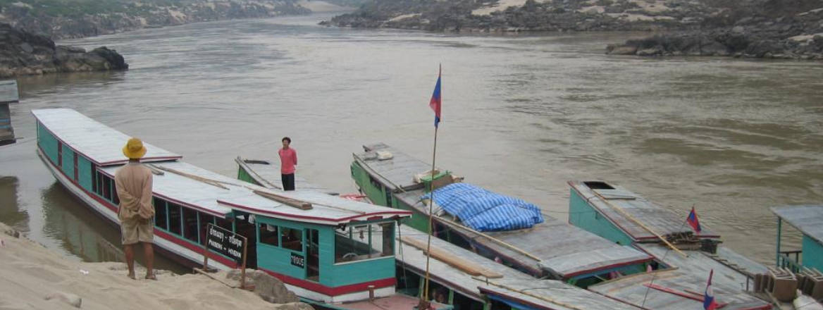 Water taxis along the Mekong River in Pak Beng