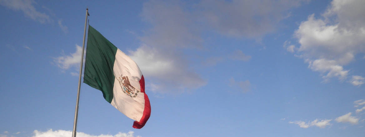 Mexican flag on a pole 