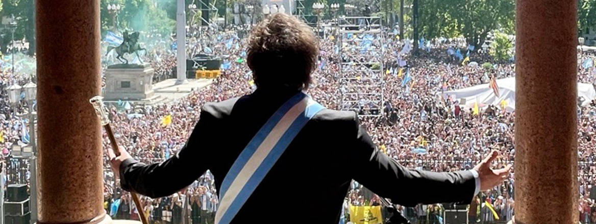 Ringing the changes: new Argentine President Javier Milei at his inauguration on 10 December 2023