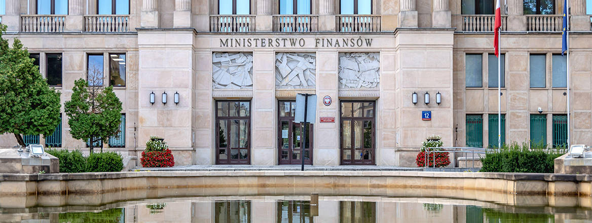Ministry of Finance building facade, Warsaw, Poland