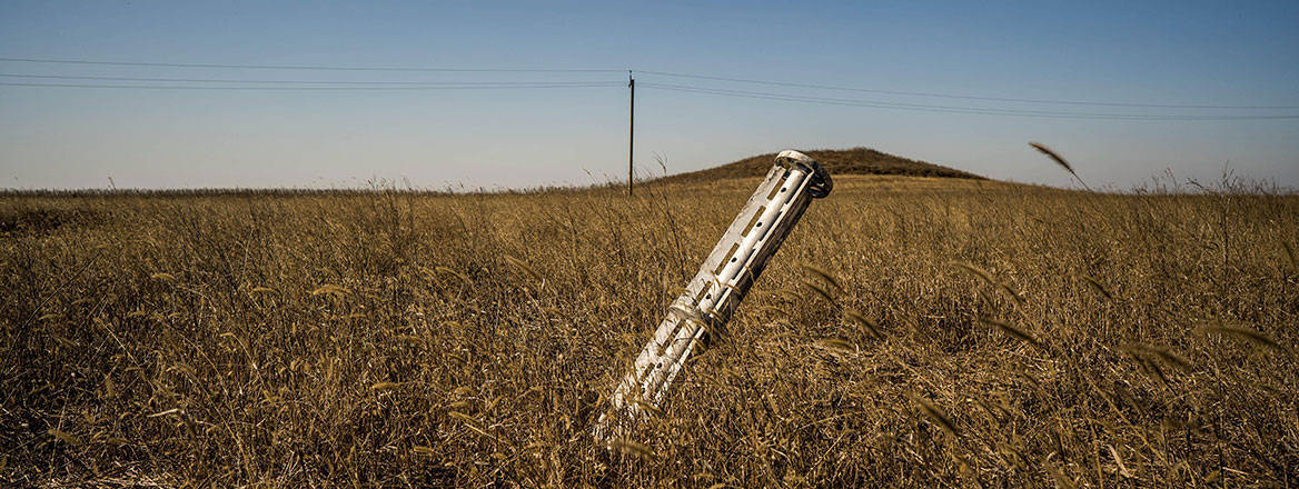 Spoilt harvest: an unexploded missile stuck in a wheat field in Mykolaiv, southern Ukraine. Image: ZUMA Press / Alamy