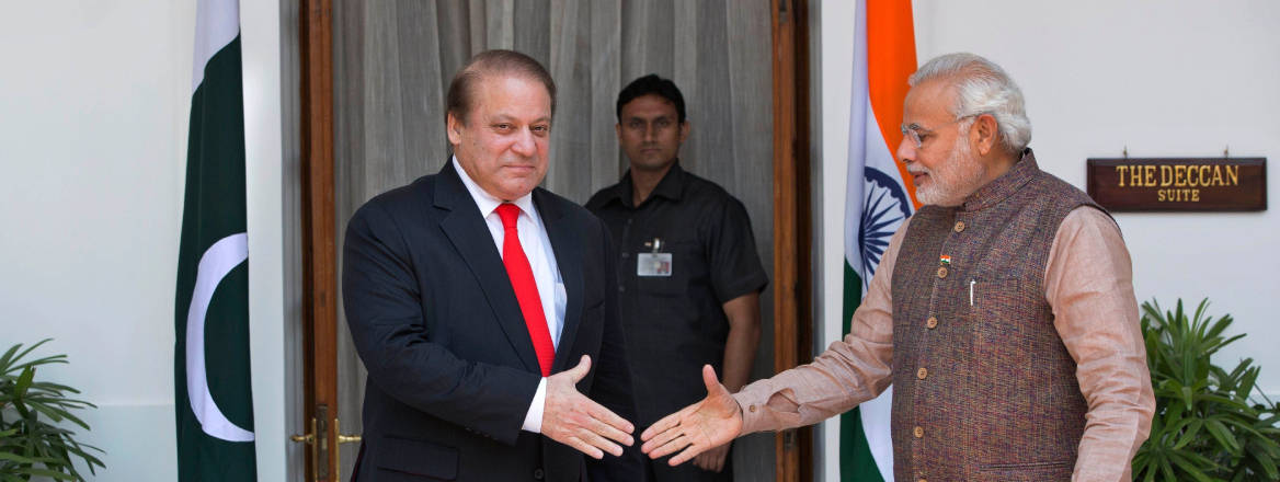 Indian Prime Minister Narendra Modi and Nawaz Sharif meet