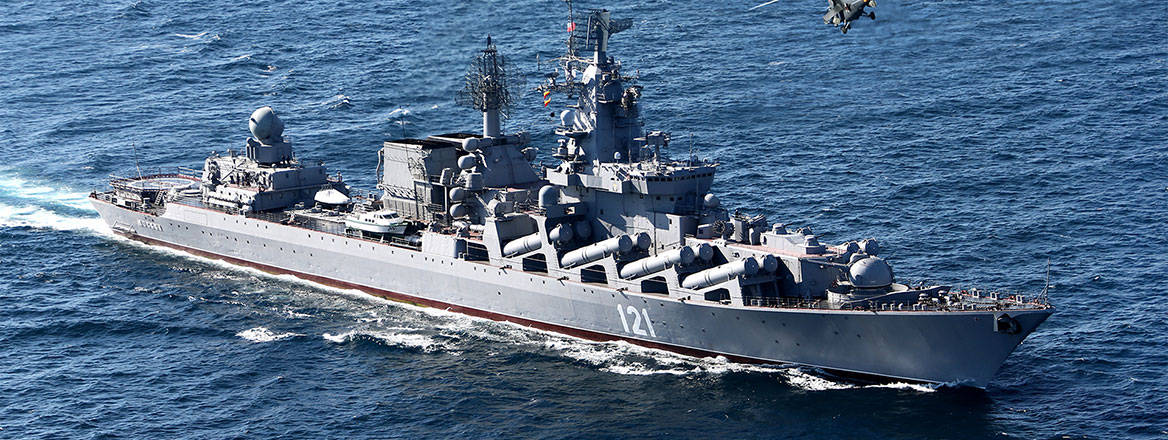 The Moskva, the flagship of Russia's Black Sea Fleet, pictured in 2009